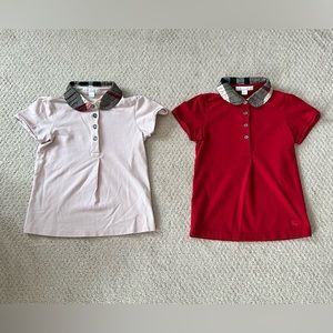 Girls authentic BURBERRY polo shirts size 7y euc